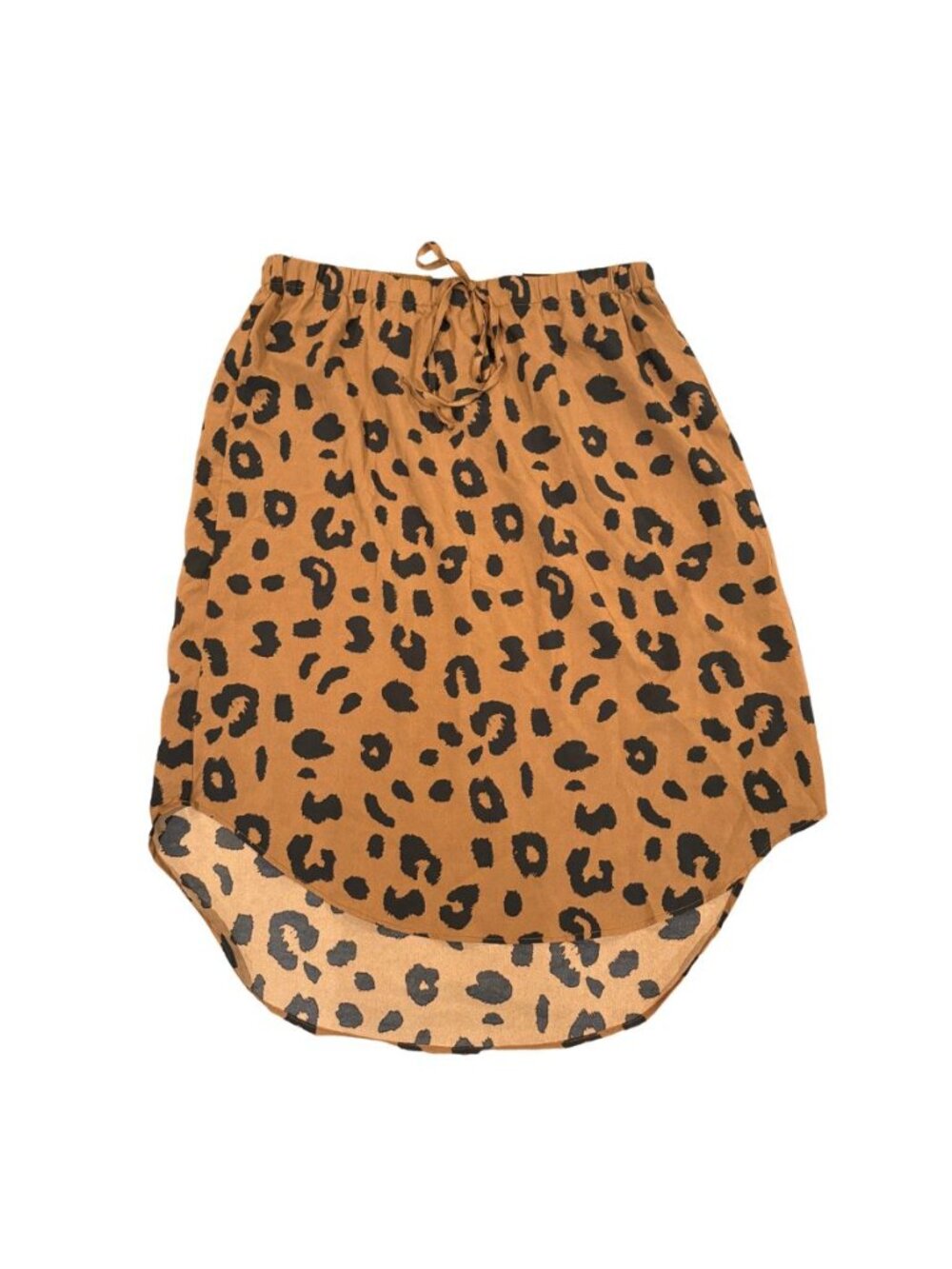 SHEIN Curve Leopard Print High Low Midi Skirt 0XL Brown Animal Print